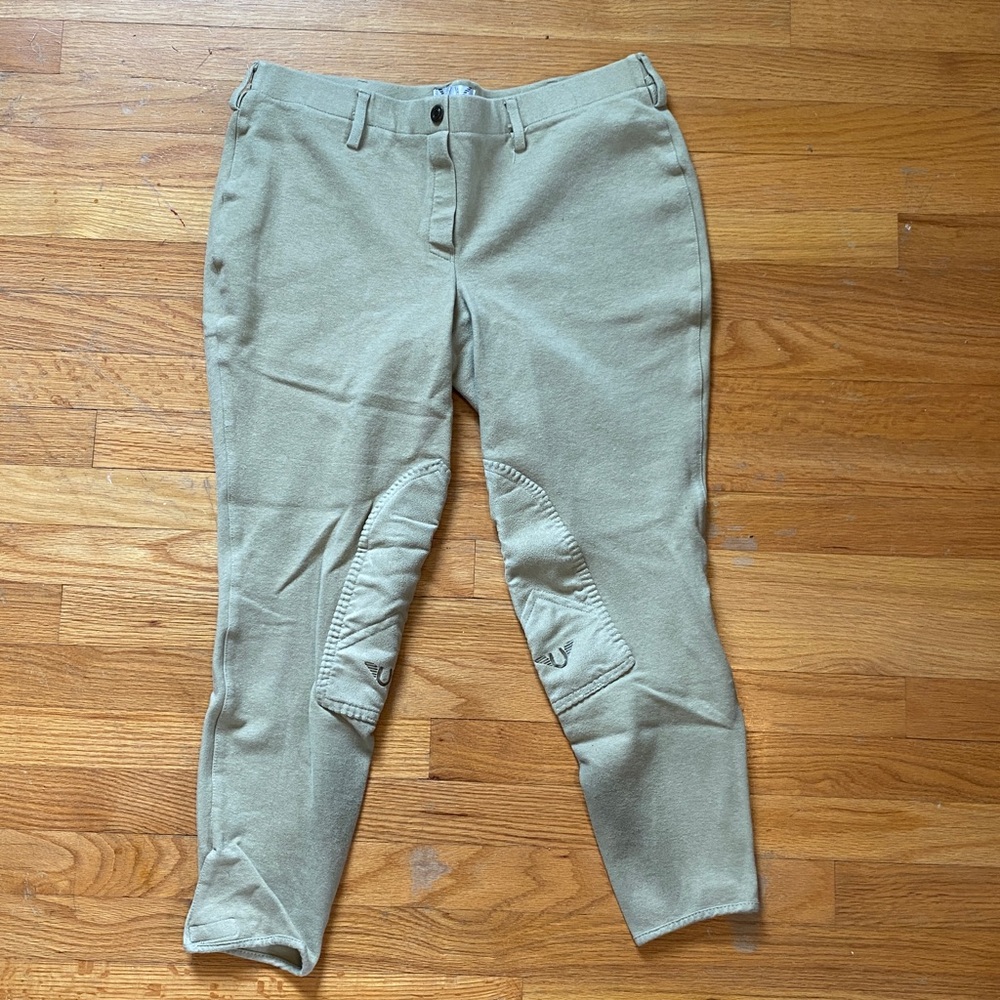 Tan riding breeches, barley worn